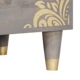 Tv szekrény fiókkal szürke 100 x 33 x 46 cm tömör mangófát