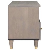 Tv szekrény fiókkal szürke 100 x 33 x 46 cm tömör mangófát