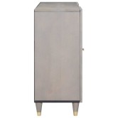 Széf polcokkal szürke és arany 90 x 33 x 75 cm tömör mangófát