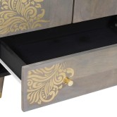 Magasfiú szürke és arany 60 x 33 x 100 cm tömör mangófát Magasfiú szürke és arany 60 x 33 x 100 cm tömör mangófát