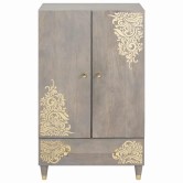 Magasfiú szürke és arany 60 x 33 x 100 cm tömör mangófát Magasfiú szürke és arany 60 x 33 x 100 cm tömör mangófát