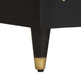 Tv szekrény polcokkal fekete 105 x 33 x 46 cm tömör mangófát