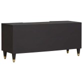 Tv szekrény polcokkal fekete 105 x 33 x 46 cm tömör mangófát