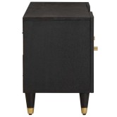 Tv szekrény polcokkal fekete 105 x 33 x 46 cm tömör mangófát