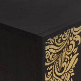 Tv szekrény fiókkal fekete 105 x 33 x 46 cm tömör mangófát