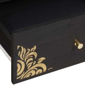 Tv szekrény fiókkal fekete 105 x 33 x 46 cm tömör mangófát