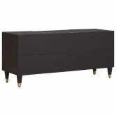 Tv szekrény fiókkal fekete 105 x 33 x 46 cm tömör mangófát