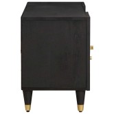 Tv szekrény fiókkal fekete 105 x 33 x 46 cm tömör mangófát