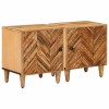 Éjjeli asztal 2 pcs barna 40 x 33,5 x 46 cm tömör mangófát