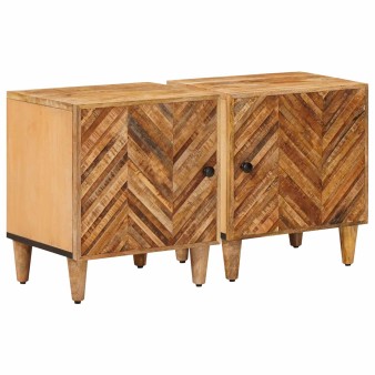 Éjjeli asztal 2 pcs barna 40 x 33,5 x 46 cm tömör mangófát