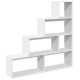 4 szintes fehér fa elválasztó könyvespolc 143,5 x 29 x 143,5 cm