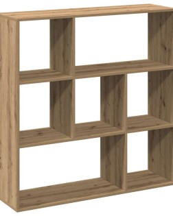 Kézműves tölgy színű fa elválasztó könyvespolc 102x29x103,5 cm