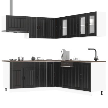 11 darabos konyhaszekrény szett lucca fekete színű műfa