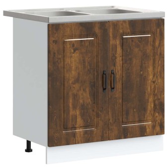Konyhaszekrény kalmar 2 pcs barna 80 x 46 x 81.5 cm faanyag