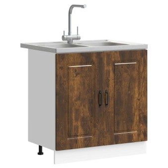 Konyhaszekrény kalmar 2 pcs barna 80 x 46 x 81.5 cm faanyag