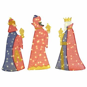 3 bölcs karácsonyi világítás 3 pcs meleg fehér 105 cm szövet