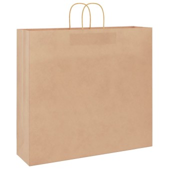 250 db barna papírzacskók fogantyúkkal 54x15x49 cm
