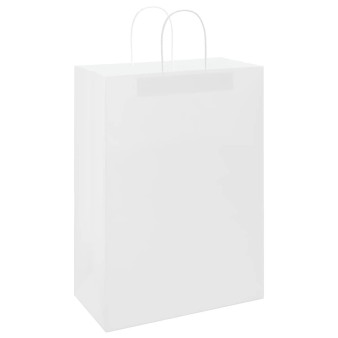 250 db fehér papírzacskók fogantyúkkal 32x17x44 cm