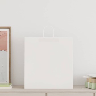 250 db fehér papírzacskók fogantyúkkal 45x17x48 cm