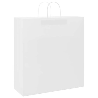 250 db fehér papírzacskók fogantyúkkal 45x17x48 cm