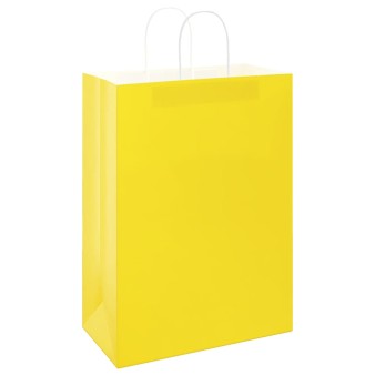 50 db sárga papírzacskók fogantyúkkal 32x17x44 cm
