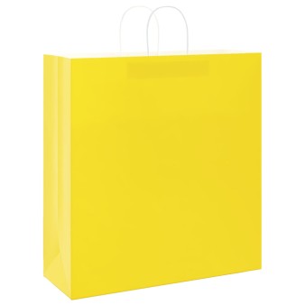 50 db sárga papírzacskók fogantyúkkal 45x17x48 cm