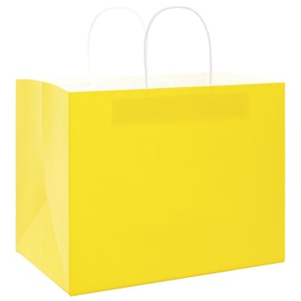 250 db sárga papírzacskók fogantyúkkal 32x22x24 cm