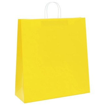 250 db sárga papírzacskók fogantyúkkal 45x17x48 cm