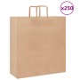 250 db barna papírzacskók fogantyúkkal 45x17x48 cm