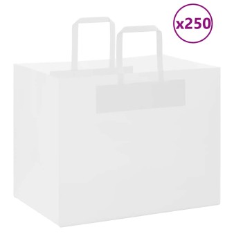 250 db fehér papírzacskók fogantyúkkal 32x22x24 cm