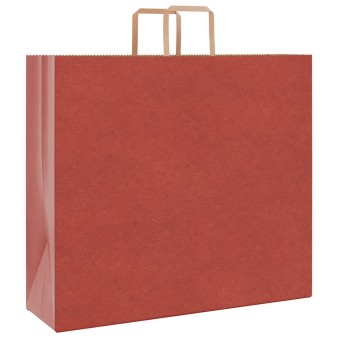 250 db piros papírzacskók fogantyúkkal 54x15x49 cm