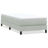 Világosszürke bársony rugós ágy matrac nélkül 90x220 cm