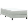 Világosszürke bársony rugós ágy matrac nélkül 90x220 cm