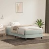 Világosszürke bársony rugós ágy matrac nélkül 90x220 cm