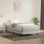 Világosszürke bársony rugós ágy matrac nélkül 90x220 cm