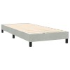 Világosszürke bársony rugós és led-es ágy matraccal 90x220 cm