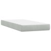Világosszürke bársony rugós és led-es ágy matraccal 90x220 cm
