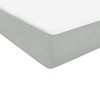 Világosszürke bársony rugós és led-es ágy matraccal 90x220 cm