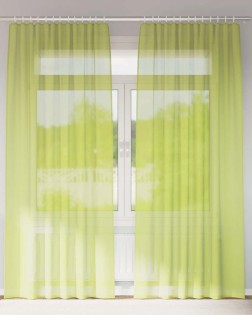 2 db almazöld fátyolfüggönyök rúd zsebekkel 140x260 cm