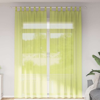 2 db almazöld fátyolfüggönyök fülecske tetejével 140x260 cm