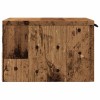2 db antik fa színű falra szerelhető éjjeliszekrény 34x30x20 cm