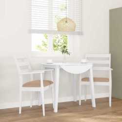 2 db fehér tömörfa gumiból készült étkezőszékek párnákkal