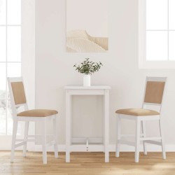 2 db fehér tömörfa gumiból bárszékek párnákkal