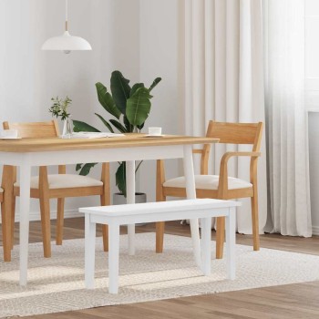 Fehér tömörfa gumiból pad 90 cm