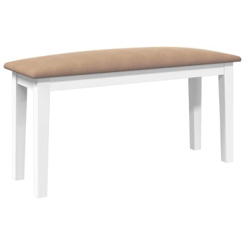 Fehér tömörfa gumiból pad 90 cm