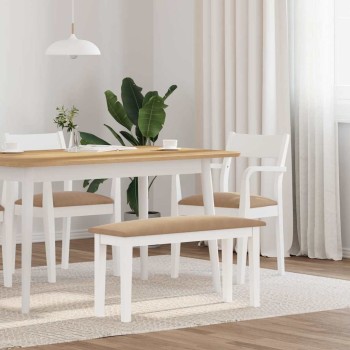 Fehér tömörfa gumiból pad 90 cm