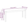 Barna tömörfa gumiból pad 110 cm