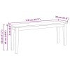 Tömörfa gumiból pad 110 cm