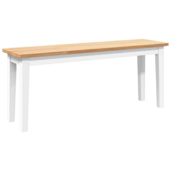 Fehér tömörfa gumiból pad 110 cm