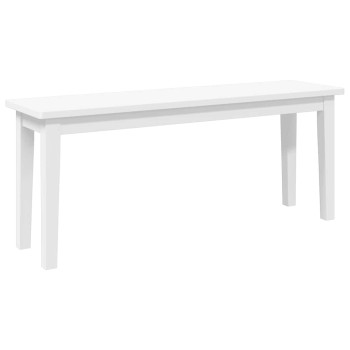 Fehér tömörfa gumiból pad 110 cm